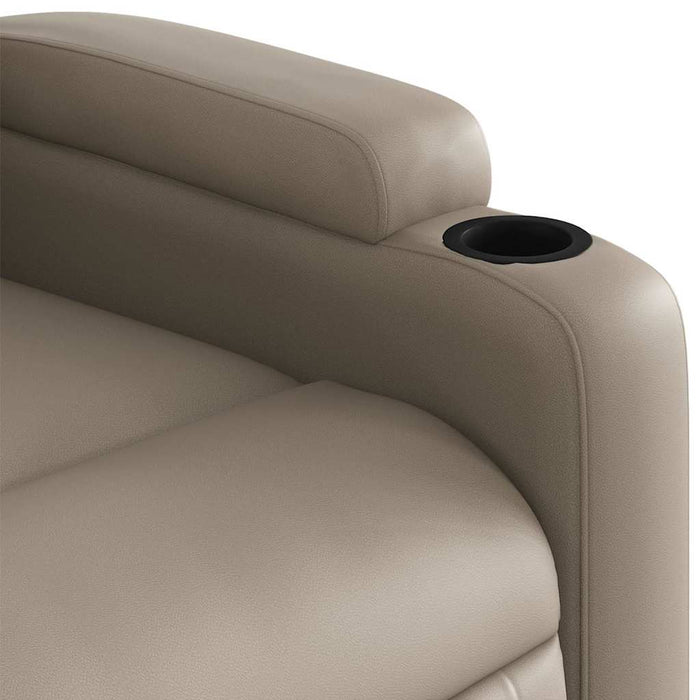 Fotoliu rabatabil electric, cappuccino, piele ecologică - WALTI WALTI