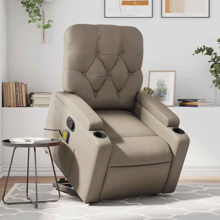 Fotoliu de masaj rabatabil vertical cappuccino piele ecologică - WALTI WALTI