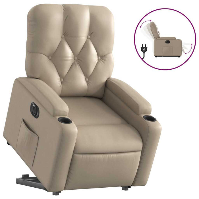 Fotoliu rabatabil electric cu ridicare, cappuccino - WALTI WALTI