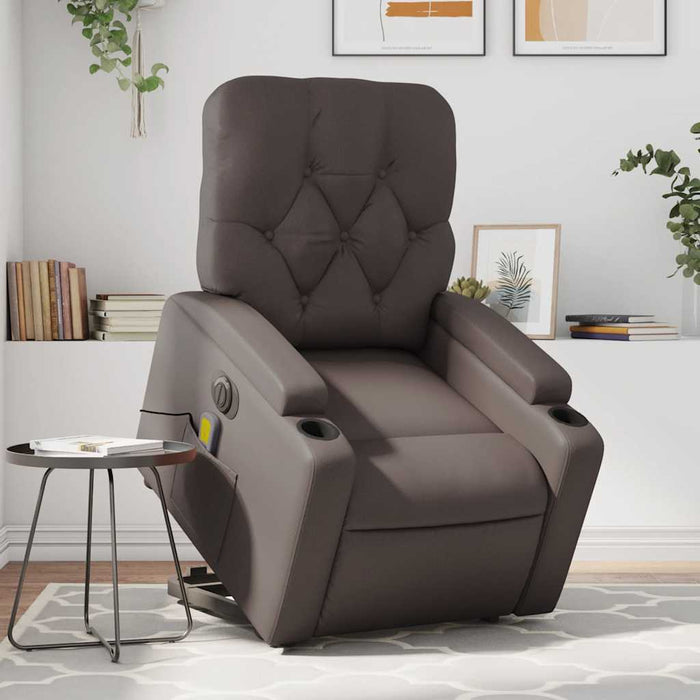 Fotoliu electric masaj rabatabil cu ridicare, maro - WALTI WALTI