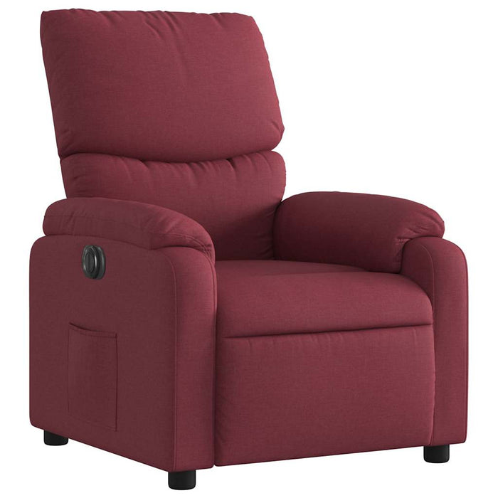 Fotoliu rabatabil electric, roșu vin, material textil - WALTI WALTI