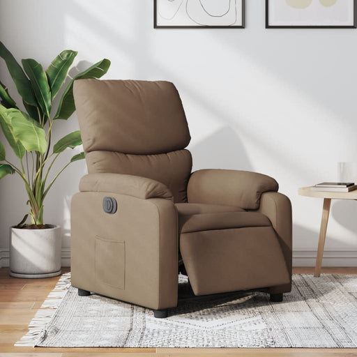 Fotoliu rabatabil electric, maro, material textil - WALTI WALTI