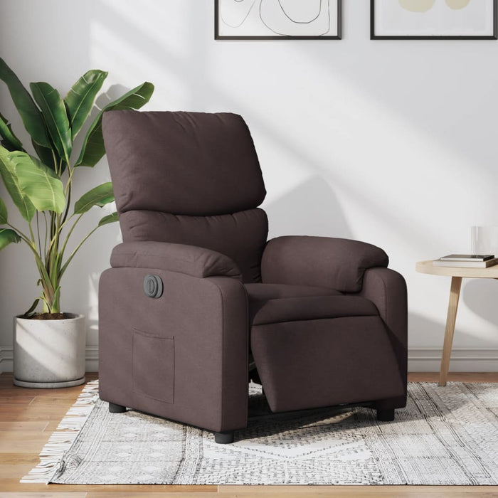 Fotoliu rabatabil electric, maro închis, material textil - WALTI WALTI