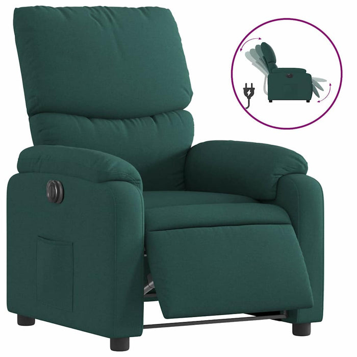 Fotoliu rabatabil electric, verde închis, material textil - WALTI WALTI