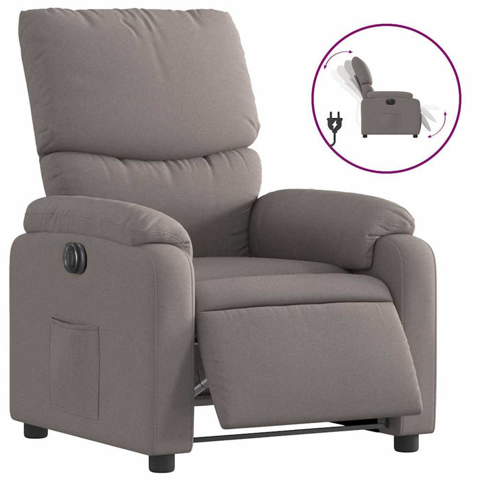 Fotoliu rabatabil electric, gri taupe, material textil - WALTI WALTI