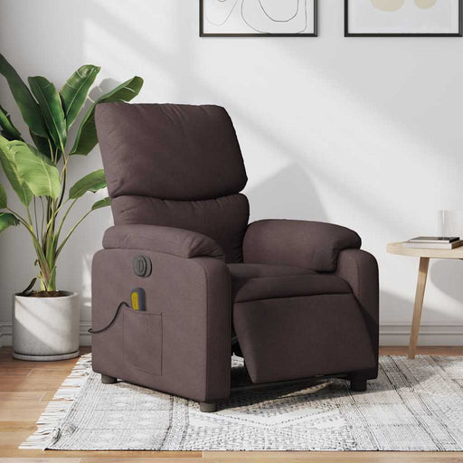 Fotoliu electric de masaj rabatabil, maro închis, textil - WALTI WALTI