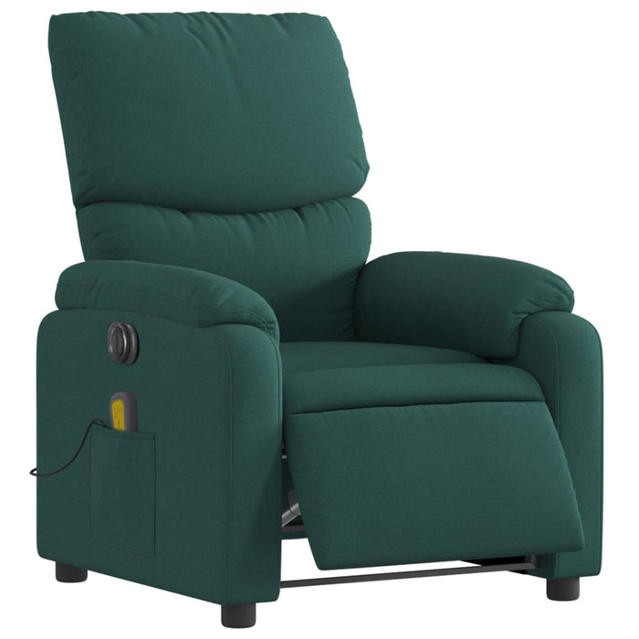 Fotoliu electric de masaj rabatabil, verde închis, textil - WALTI WALTI