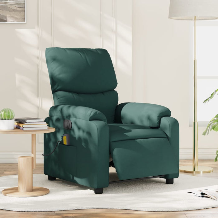 Fotoliu electric de masaj rabatabil, verde închis, textil - WALTI WALTI