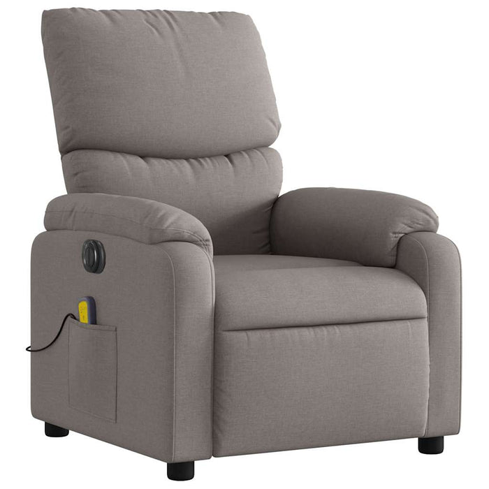 Fotoliu electric de masaj rabatabil, gri taupe, textil WALTI