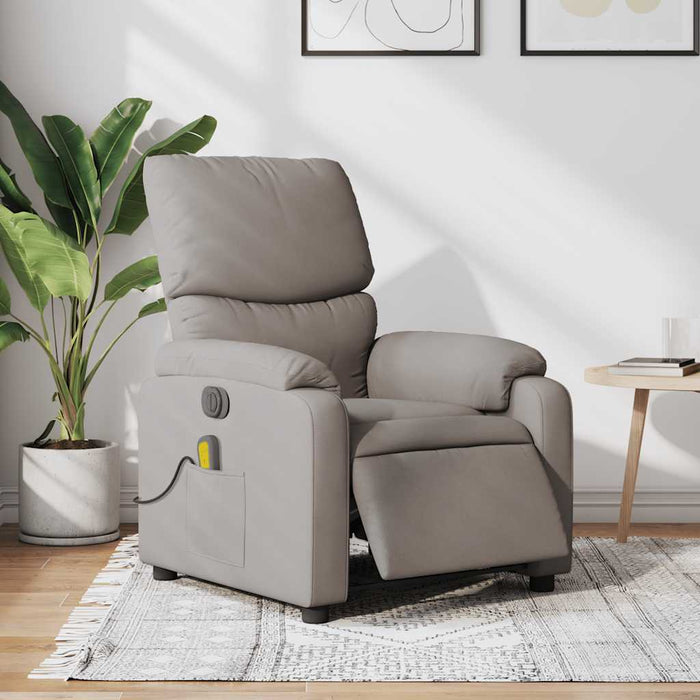 Fotoliu electric de masaj rabatabil, gri taupe, textil WALTI