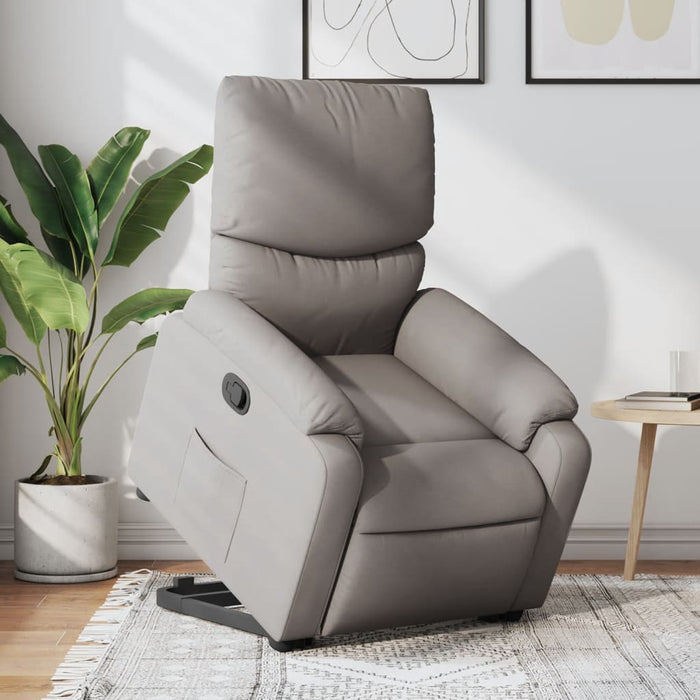 Fotoliu rabatabil cu ridicare pe verticală, gri taupe, textil - WALTI WALTI