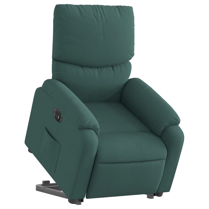Fotoliu electric rabatabil cu ridicare, verde închis, textil - WALTI WALTI