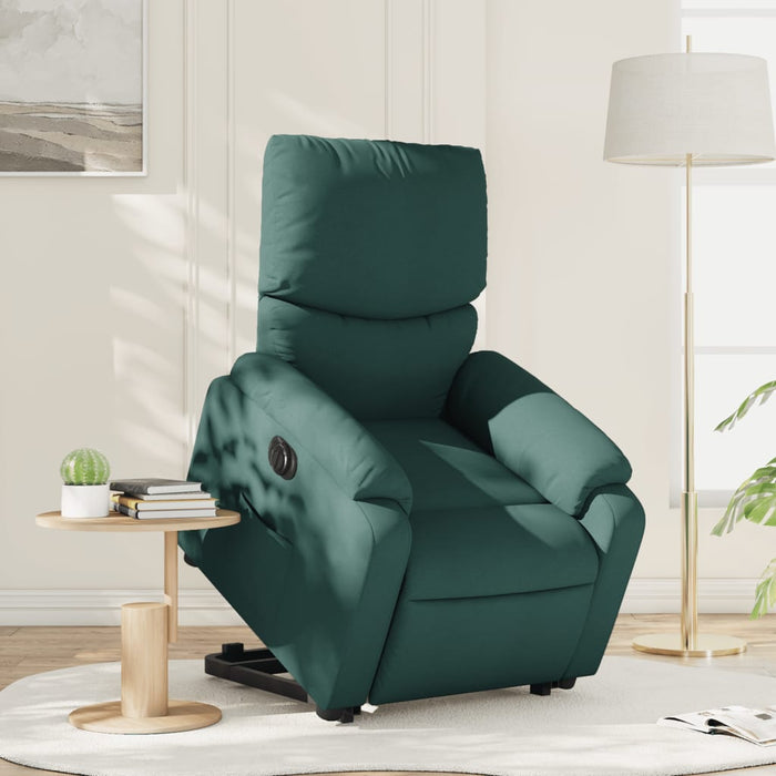 Fotoliu electric rabatabil cu ridicare, verde închis, textil - WALTI WALTI