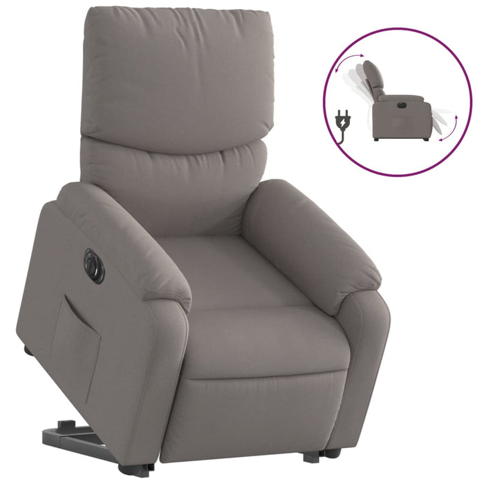 Fotoliu electric rabatabil cu ridicare, gri taupe, textil - WALTI WALTI