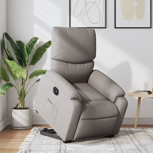 Fotoliu electric rabatabil cu ridicare, gri taupe, textil - WALTI WALTI