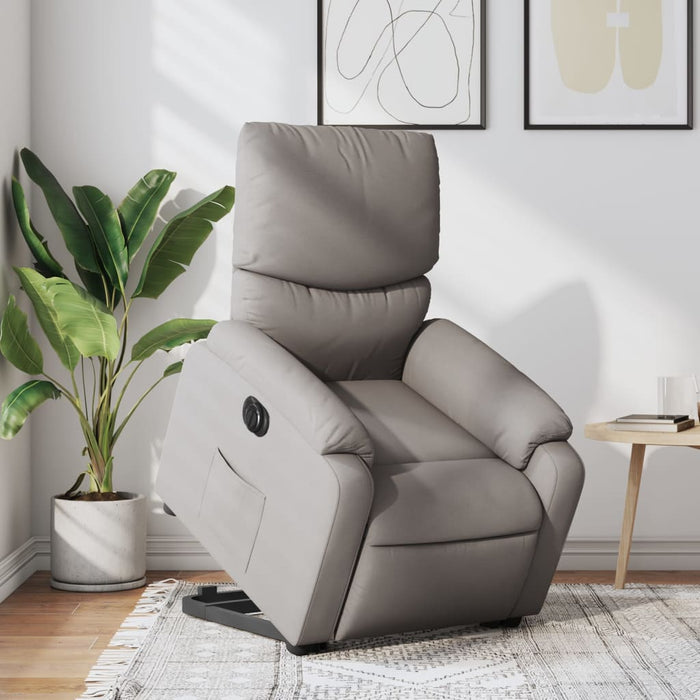 Fotoliu electric rabatabil cu ridicare, gri taupe, textil - WALTI WALTI