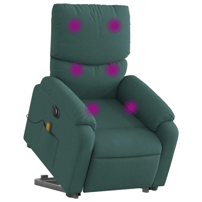 Fotoliu electric masaj rabatabil / ridicare verde închis textil - WALTI WALTI