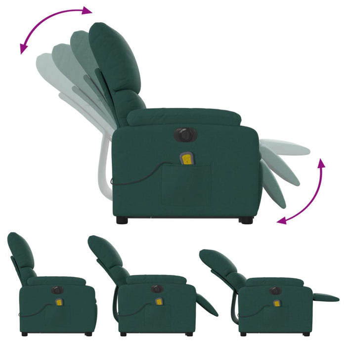 Fotoliu electric masaj rabatabil / ridicare verde închis textil - WALTI WALTI