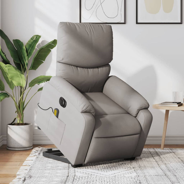 Fotoliu electric masaj rabatabil cu ridicare, gri taupe, textil - WALTI WALTI