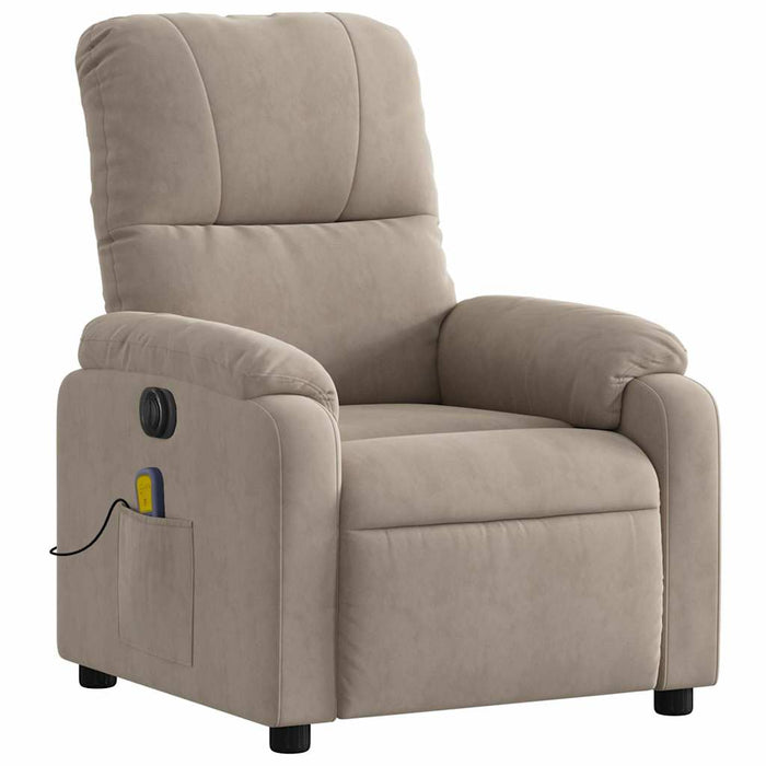 Fotoliu de masaj rabatabil electric, gri taupe, microfibră - WALTI WALTI