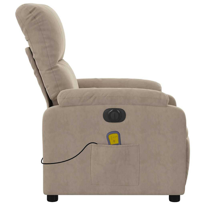 Fotoliu de masaj rabatabil electric, gri taupe, microfibră - WALTI WALTI