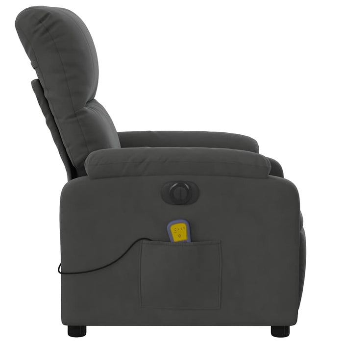 Fotoliu de masaj rabatabil electric, gri închis, microfibră - WALTI WALTI
