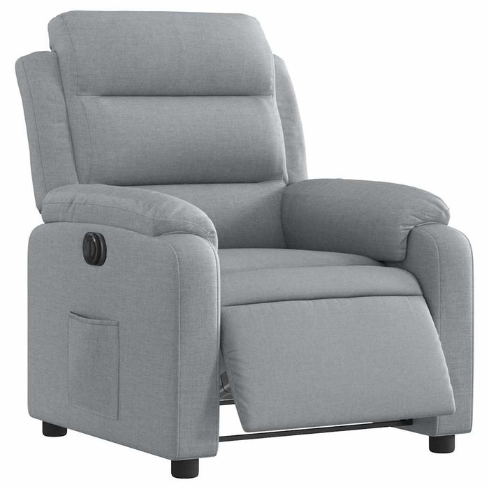 Fotoliu rabatabil electric, gri deschis, textil - WALTI WALTI