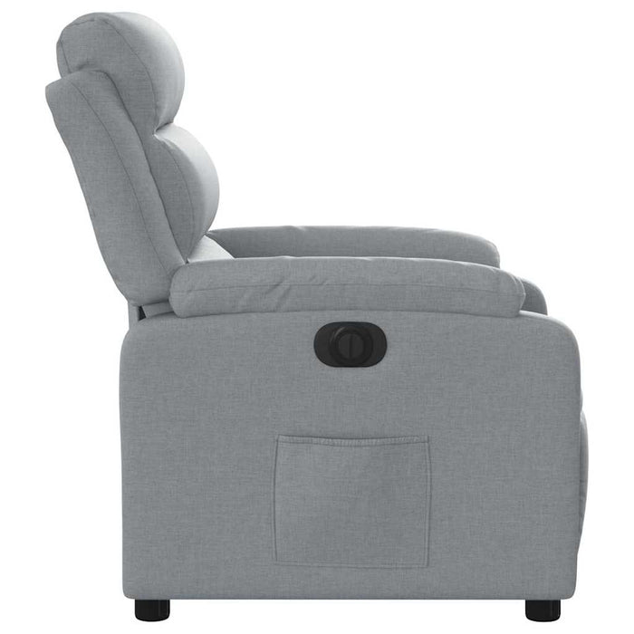 Fotoliu rabatabil electric, gri deschis, textil - WALTI WALTI