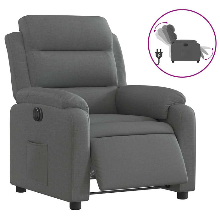 Fotoliu rabatabil electric, gri închis, material textil - WALTI WALTI