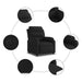 Fotoliu rabatabil electric, negru, material textil - WALTI WALTI