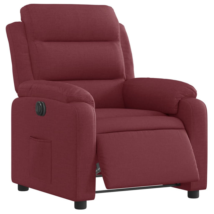 Fotoliu rabatabil electric, roșu vin, material textil WALTI