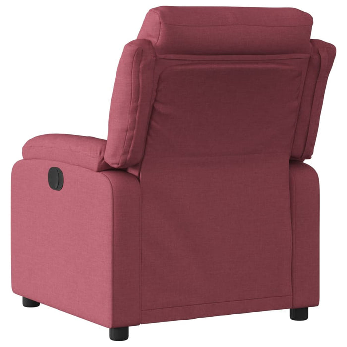 Fotoliu rabatabil electric, roșu vin, material textil WALTI