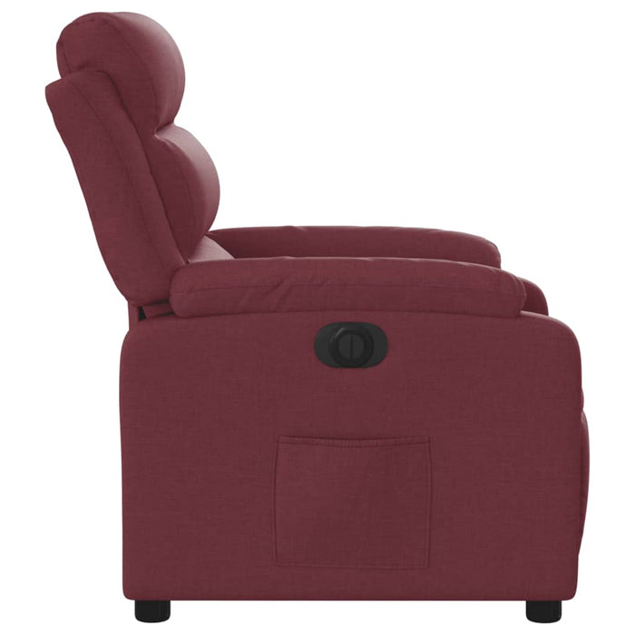 Fotoliu rabatabil electric, roșu vin, material textil WALTI
