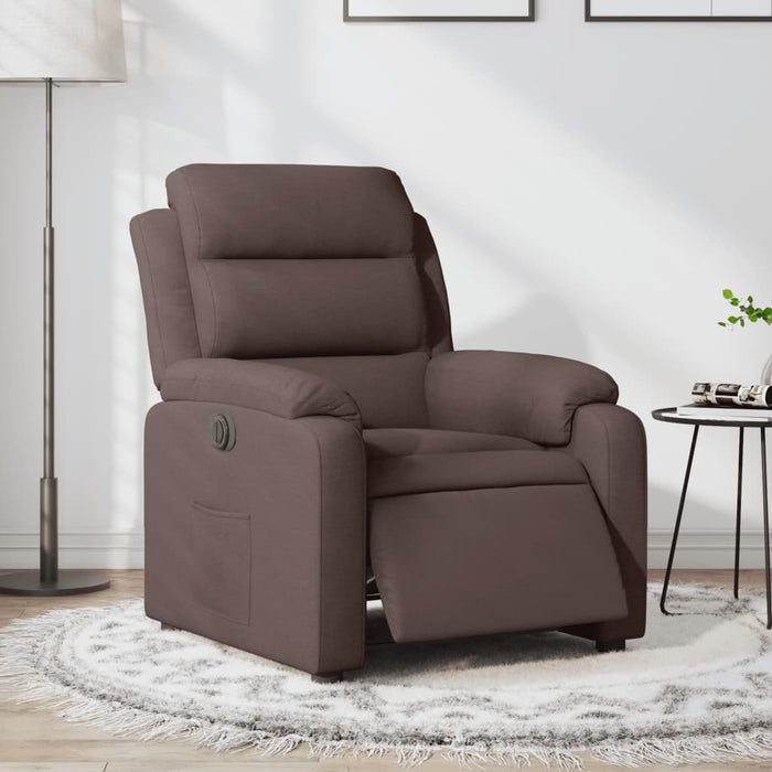 Fotoliu rabatabil electric, maro închis, material textil - WALTI WALTI