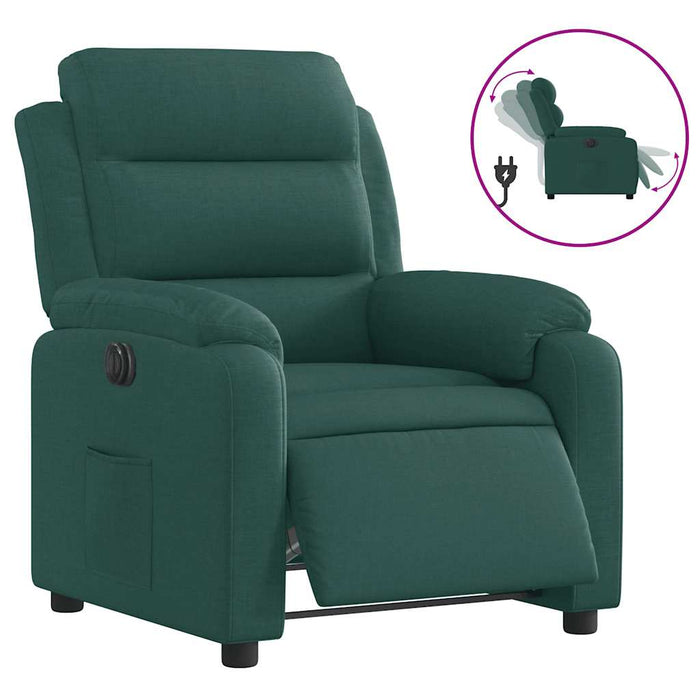 Fotoliu rabatabil electric, verde închis, material textil - WALTI WALTI