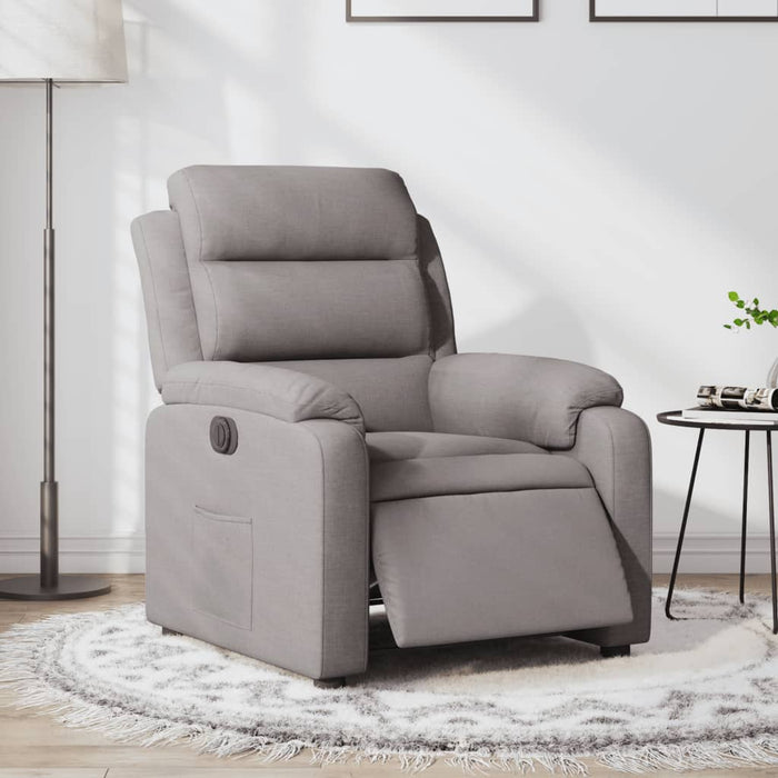 Fotoliu rabatabil electric, gri taupe, material textil - WALTI WALTI