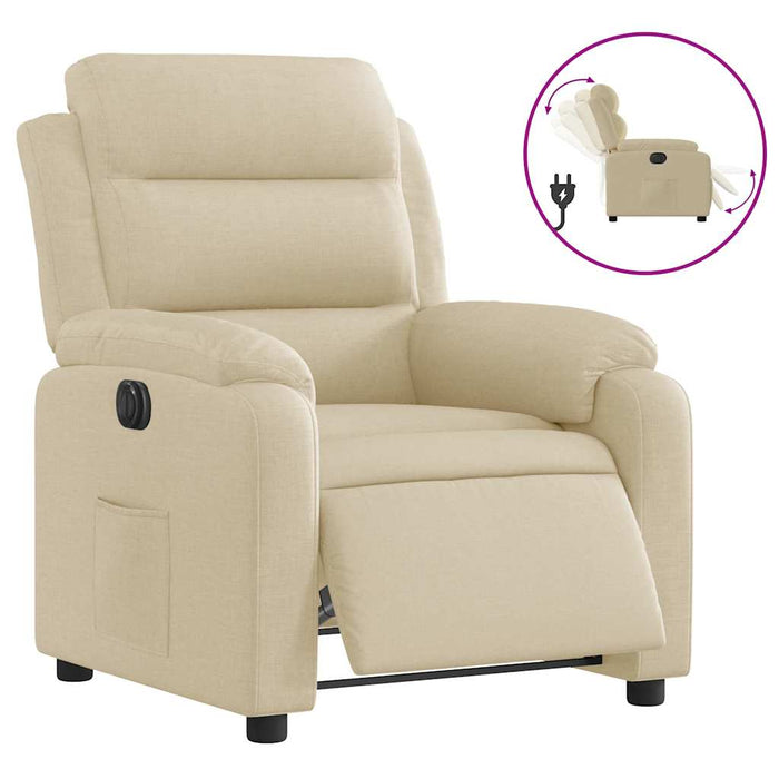 Fotoliu rabatabil electric, crem, material textil - WALTI WALTI