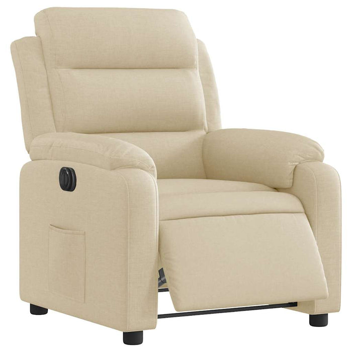 Fotoliu rabatabil electric, crem, material textil - WALTI WALTI