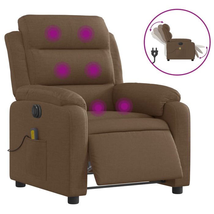 Fotoliu electric de masaj rabatabil, maro, textil - WALTI WALTI