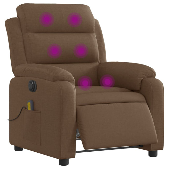 Fotoliu electric de masaj rabatabil, maro, textil - WALTI WALTI