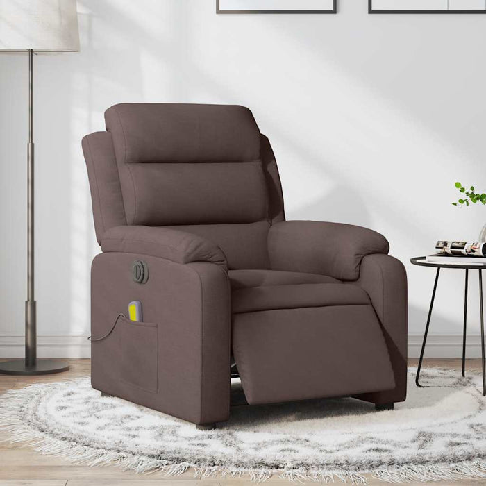 Fotoliu electric de masaj rabatabil, maro închis, textil WALTI