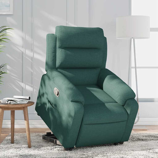 Fotoliu rabatabil ridicare pe verticală, verde închis, textil - WALTI WALTI