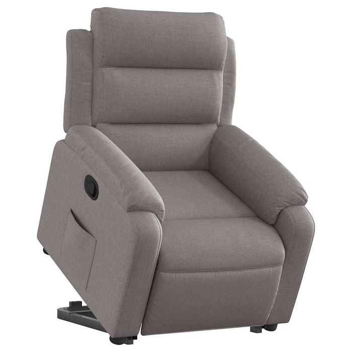 Fotoliu rabatabil cu ridicare pe verticală, gri taupe, textil WALTI