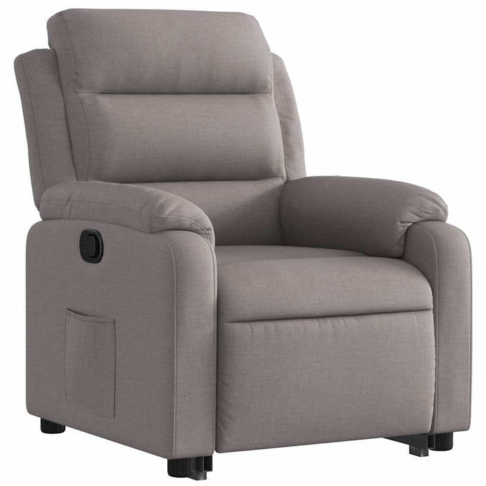 Fotoliu rabatabil cu ridicare pe verticală, gri taupe, textil WALTI