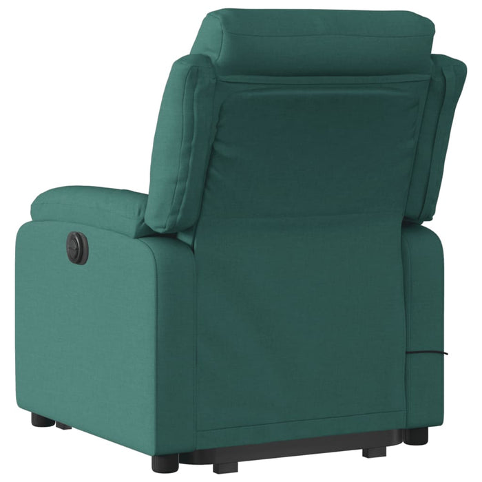 Fotoliu rabatabil de masaj, cu ridicare, verde închis, textil WALTI