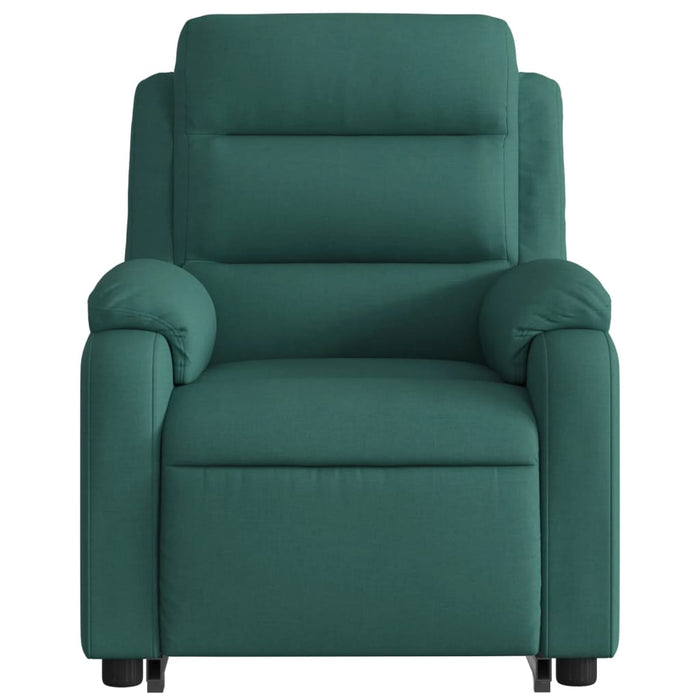 Fotoliu rabatabil de masaj, cu ridicare, verde închis, textil WALTI