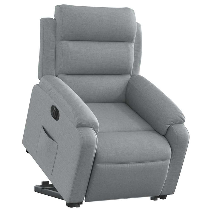 Fotoliu electric rabatabil cu ridicare, gri deschis, textil - WALTI WALTI