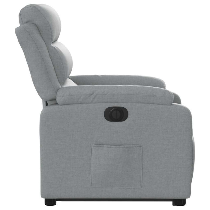 Fotoliu electric rabatabil cu ridicare, gri deschis, textil - WALTI WALTI