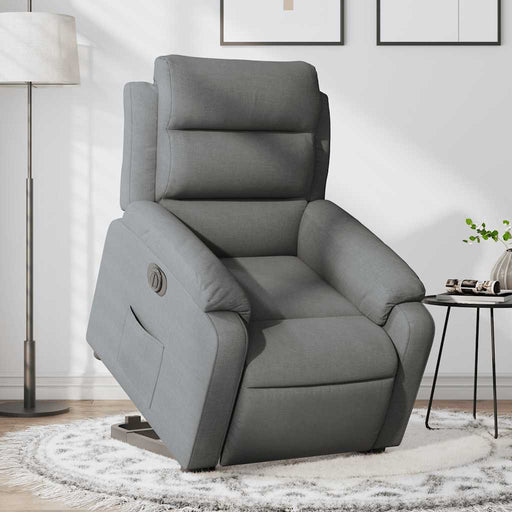 Fotoliu electric rabatabil cu ridicare, gri închis, textil - WALTI WALTI