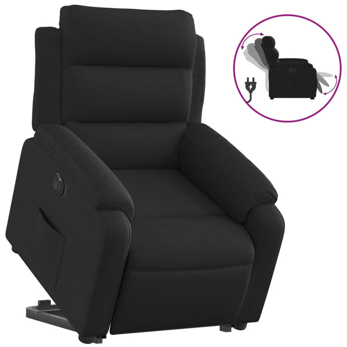 Fotoliu electric rabatabil cu ridicare, negru, textil - WALTI WALTI